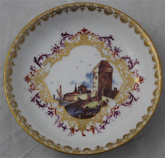 A Meissen saucer, c.1730, diameter 13cm